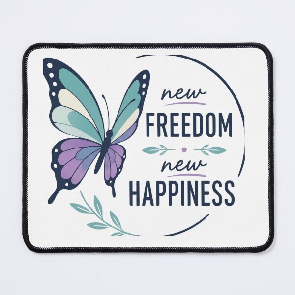Item preview, New Freedom New Happiness Butterfly Recovery Sobriety Gift designed and sold by DailyPracticeShop.