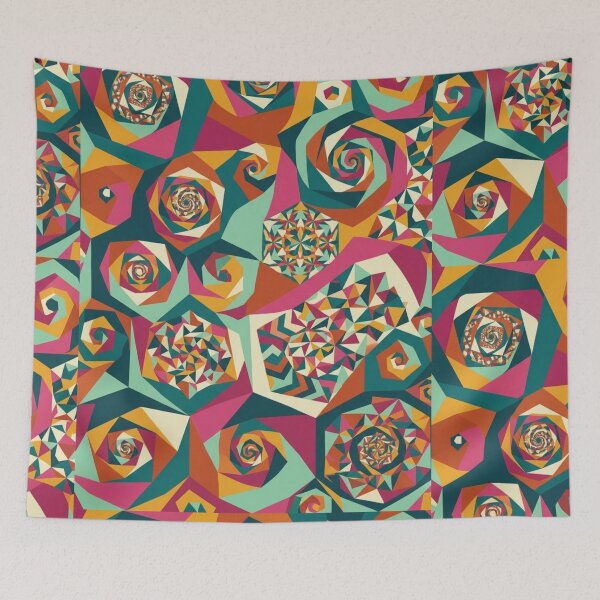 Item preview, Abstract Geometric Mosaic: Retro Spiral Pattern designed and sold by Dzblack.