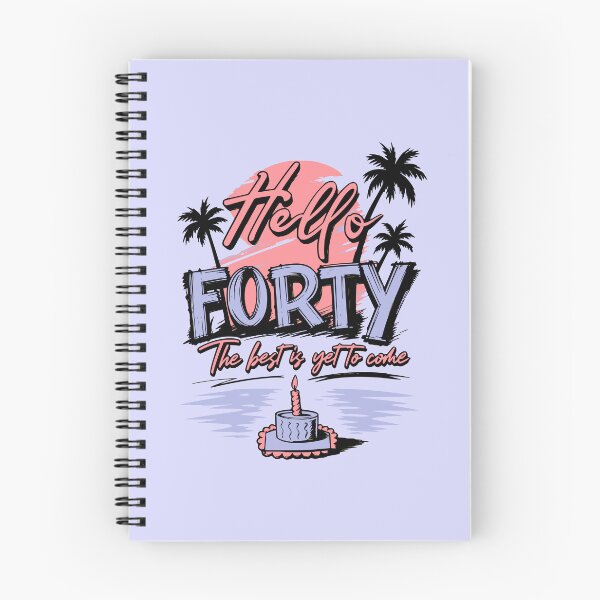 Item preview, Hello Forty 40th Birthday Pastel Sunset Palm Trees Women Vacation Art designed and sold by illeN-Art-World.