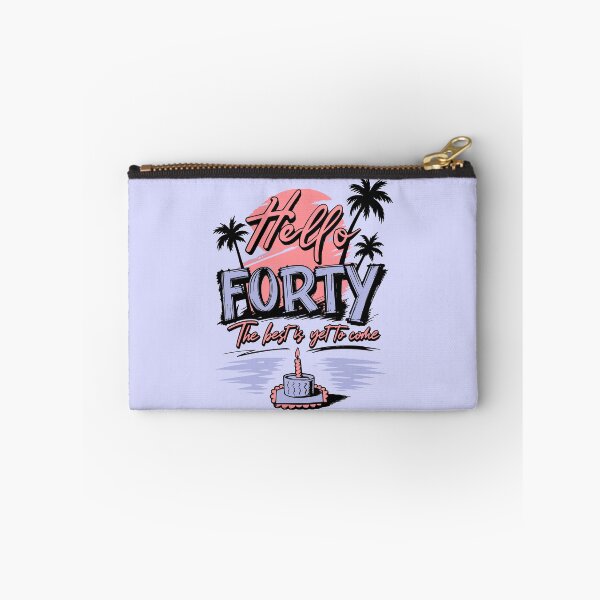 Item preview, Hello Forty 40th Birthday Pastel Sunset Palm Trees Women Vacation Art designed and sold by illeN-Art-World.