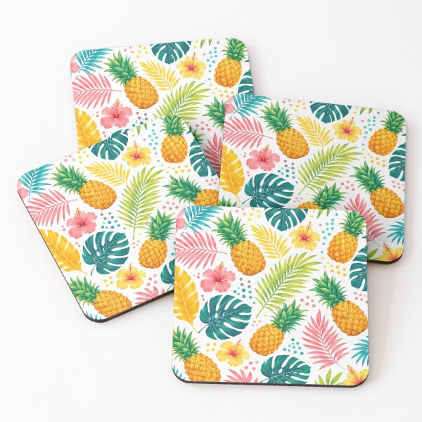 Item preview, Bright Tropical Pineapple & Hibiscus Pattern - Island Botanical designed and sold by Myra365Art.