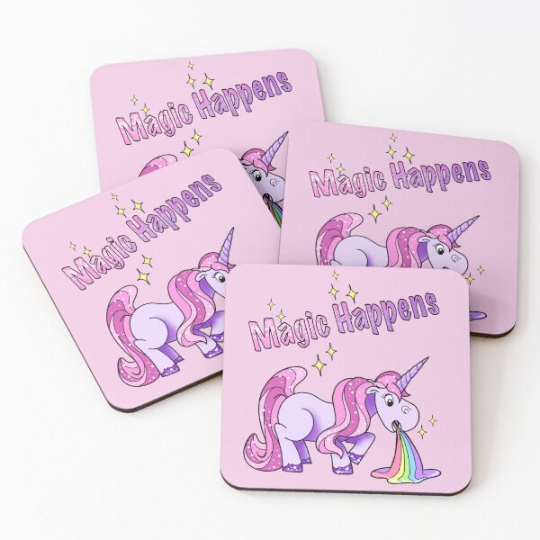 Item preview, Magic happens - funny unicorn designed and sold by Charmedstuff.
