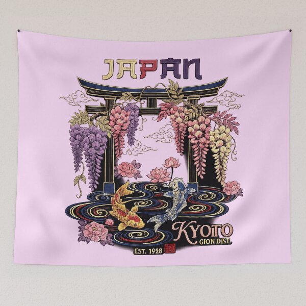 Item preview, Japan Kyoto Torii Gate Koi Fish Vintage Japanese Aesthetic T-Shirt & Sticker designed and sold by designbyuzi.