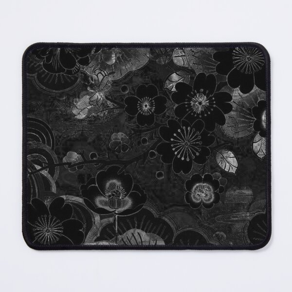 Item preview, Dark Black Sakura Pattern — Gothic Japanese Floral Art Print designed and sold by BatNature.
