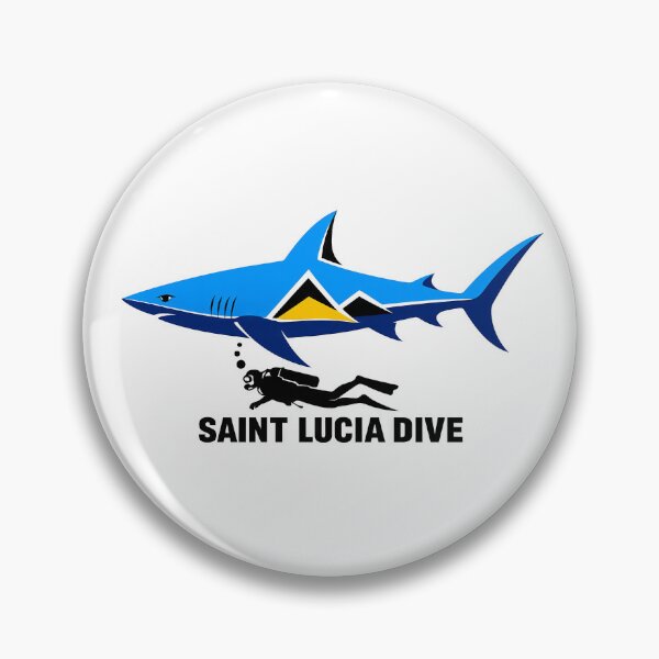 Item preview, Saint Lucia Flag Shark Diver Scuba Caribbean Pride designed and sold by scicilysimonee.