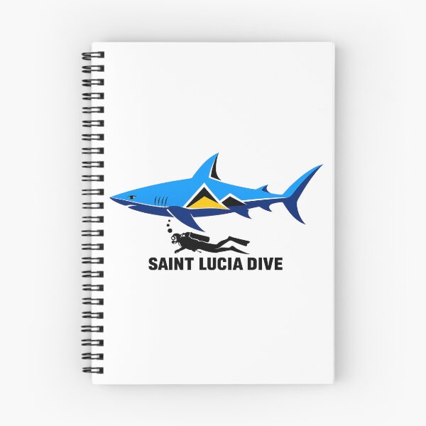 Item preview, Saint Lucia Flag Shark Diver Scuba Caribbean Pride designed and sold by scicilysimonee.