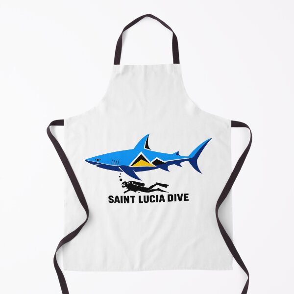 Item preview, Saint Lucia Flag Shark Diver Scuba Caribbean Pride designed and sold by scicilysimonee.