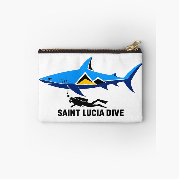 Item preview, Saint Lucia Flag Shark Diver Scuba Caribbean Pride designed and sold by scicilysimonee.