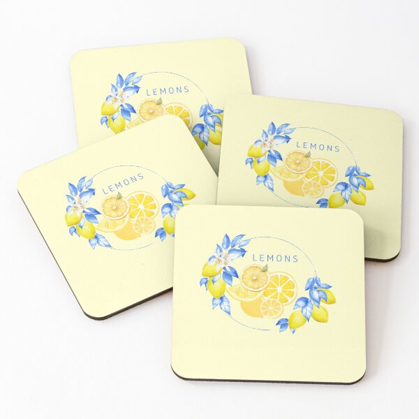 Item preview, Elegant Watercolor Design of  Zesty Lemons and Blue Leaves Botanical Wreath  designed and sold by MKTreasures.