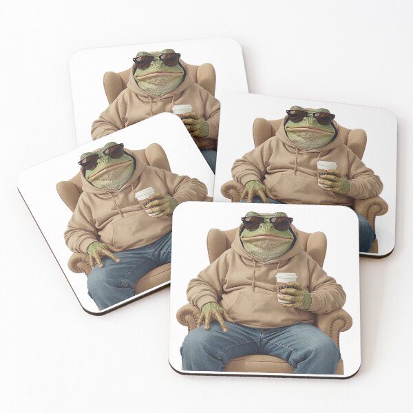 Item preview, Cool Frog Drinking Coffee in Hoodie and Sunglasses designed and sold by VeloraCrafts.