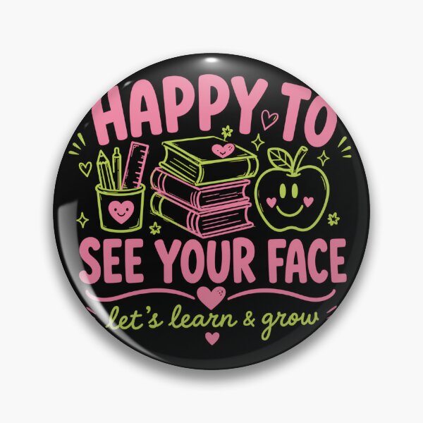 Item preview, Happy To See Your Face Let's Learn And Grow Retro Teacher Back To School Doodle designed and sold by VGAfanatic.