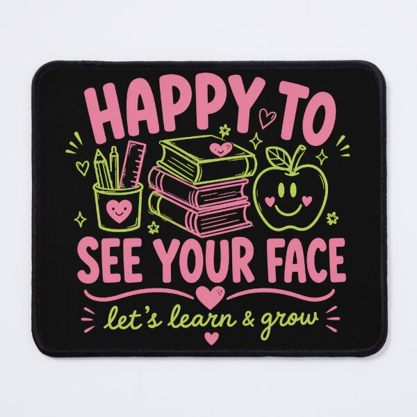 Item preview, Happy To See Your Face Let's Learn And Grow Retro Teacher Back To School Doodle designed and sold by VGAfanatic.