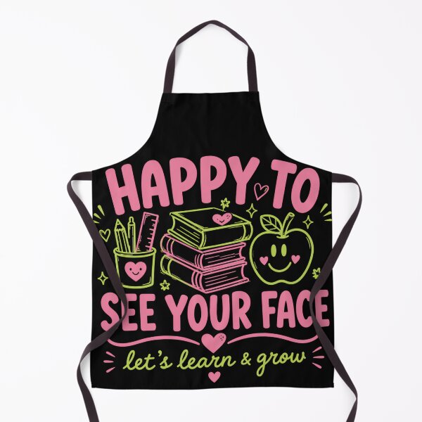 Item preview, Happy To See Your Face Let's Learn And Grow Retro Teacher Back To School Doodle designed and sold by VGAfanatic.