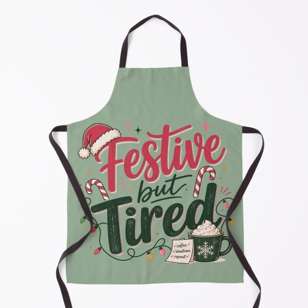 Item preview, Festive but Tired | Funny Christmas Office Worker Typography Design designed and sold by TheStephanieRome.