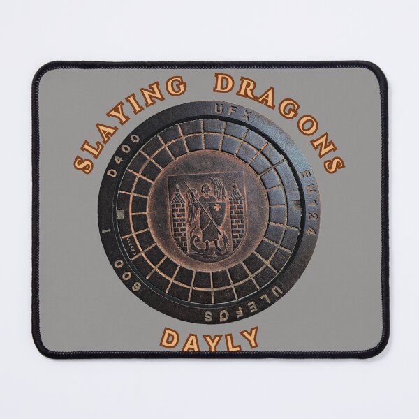 Item preview, Slaying Dragons Daily Funny Slagelse Denmark Manhole Cover T-Shirt designed and sold by JurateArt-DK.