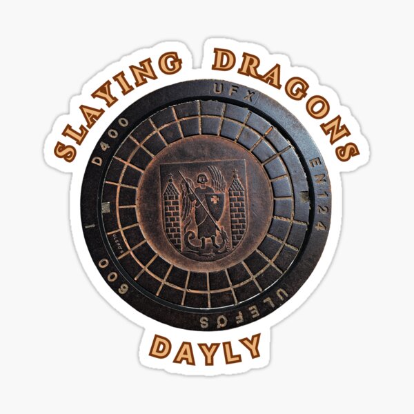 Item preview, Slaying Dragons Daily Funny Slagelse Denmark Manhole Cover T-Shirt designed and sold by JurateArt-DK.