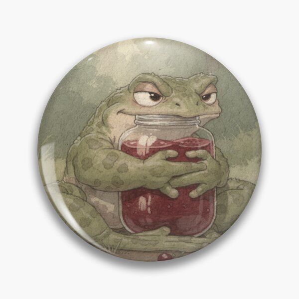 Item preview, Grumpy Toad Guarding His Jam Jar Storybook Art designed and sold by PictorialWhimsy.