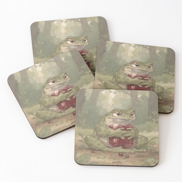 Item preview, Grumpy Toad Guarding His Jam Jar Storybook Art designed and sold by PictorialWhimsy.