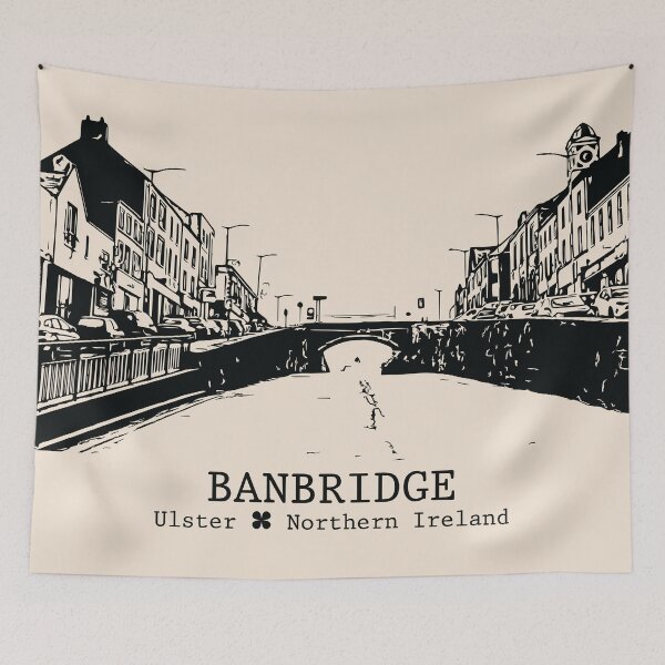 Item preview, Banbridge NI - Vintage Ink Cityscape designed and sold by Lakeric.