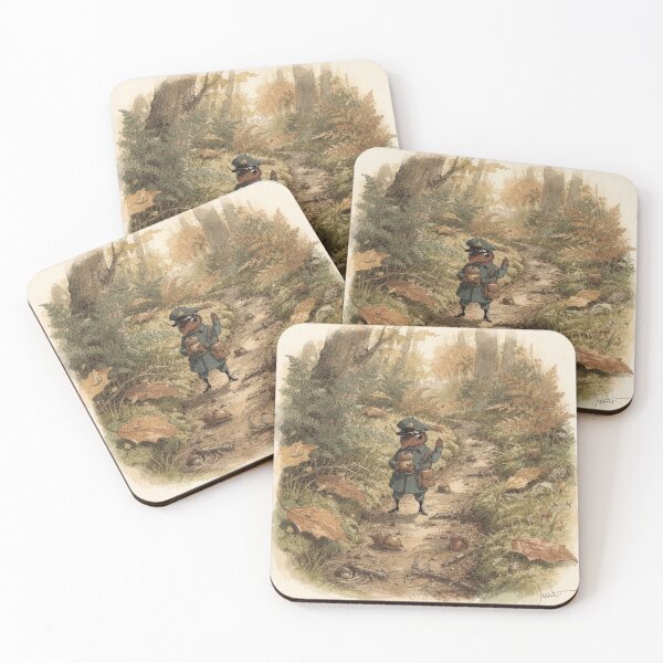 Item preview, Beetle Postman Delivering an Acorn Parcel Storybook Art designed and sold by PictorialWhimsy.
