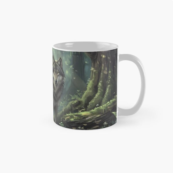 Item preview, Mystic Forest Wolf Art | Fantasy Nature Illustration designed and sold by RkskArt.