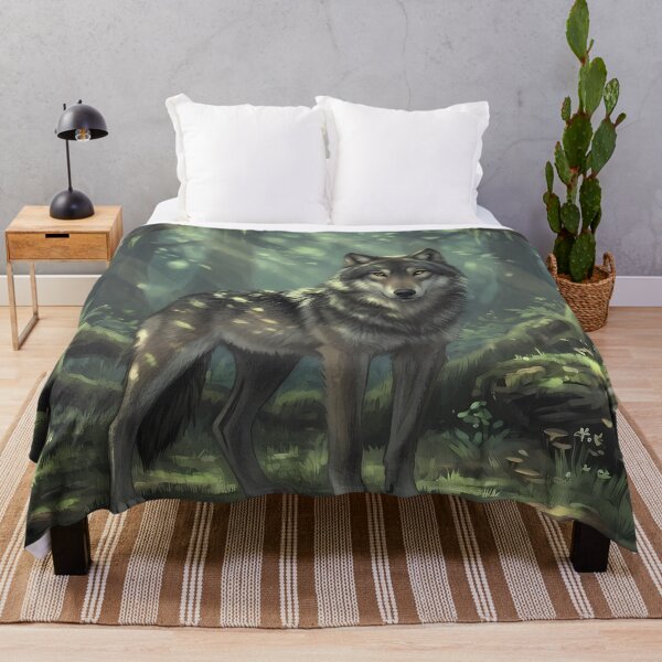 Item preview, Mystic Forest Wolf Art | Fantasy Nature Illustration designed and sold by RkskArt.
