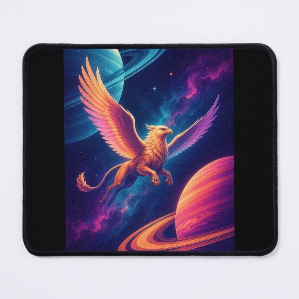 Item preview, Celestial Griffin Flying Between Ringed Worlds designed and sold by Sketchlegacy.