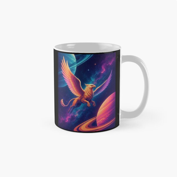 Item preview, Celestial Griffin Flying Between Ringed Worlds  designed and sold by Sketchlegacy.