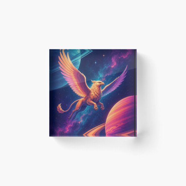 Item preview, Celestial Griffin Flying Between Ringed Worlds  designed and sold by Sketchlegacy.