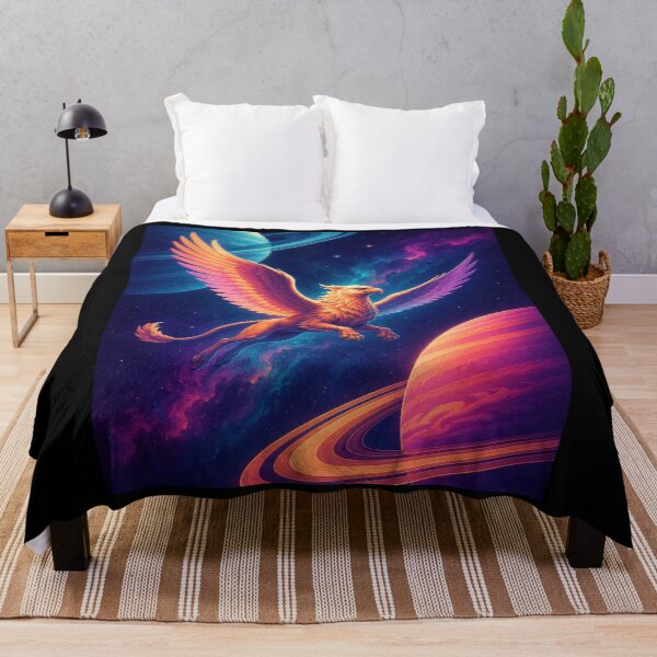 Item preview, Celestial Griffin Flying Between Ringed Worlds designed and sold by Sketchlegacy.