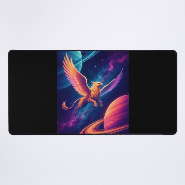 Item preview, Celestial Griffin Flying Between Ringed Worlds  designed and sold by Sketchlegacy.