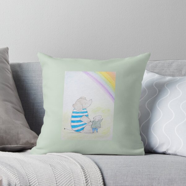 Item preview, Baby Elephant and Mouse See a Rainbow | Cozy Characters designed and sold by AngelaMarieArt.