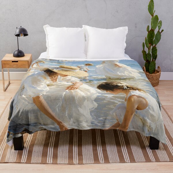 Item preview, Mother and Daughter Seashell Collecting – Mediterranean Beach Art designed and sold by GutyzDesignsES.