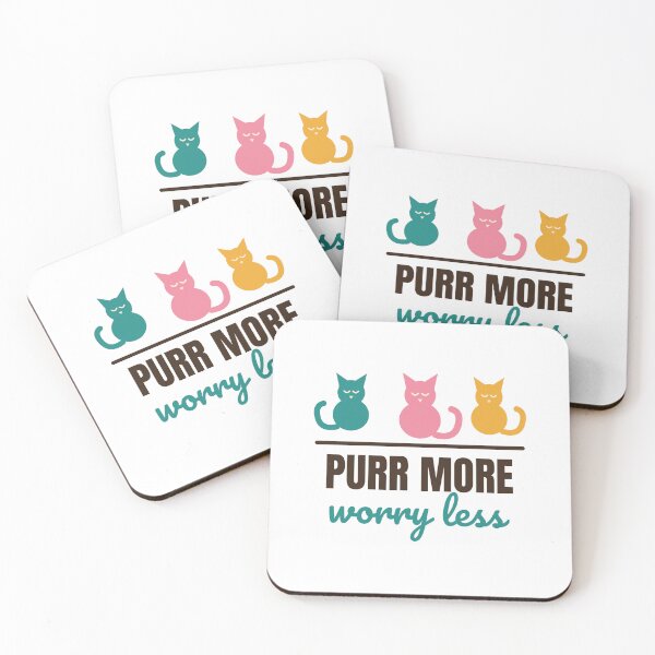 Item preview, Purr More Worry Less - Cute Colourful Cat Shirt designed and sold by RankShift.