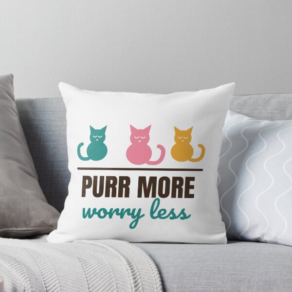 Item preview, Purr More Worry Less - Cute Colourful Cat Shirt designed and sold by RankShift.