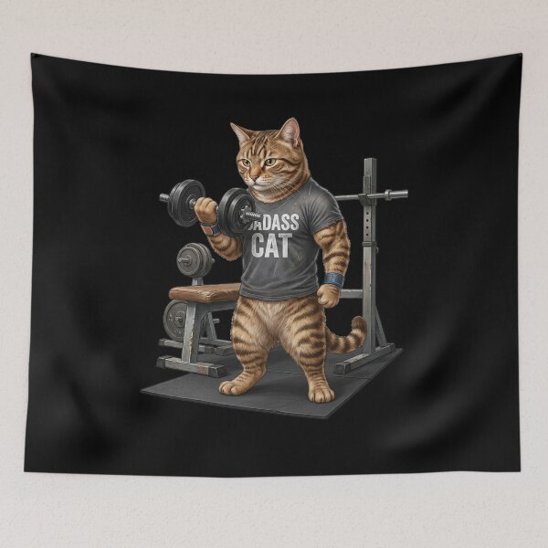 Item preview, Cat does weight training designed and sold by ReneMM.
