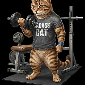 Artwork thumbnail, Cat does weight training by ReneMM