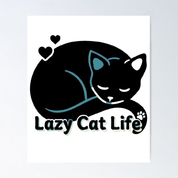 Item preview, Lazy Cat Life Sleeping Kitten Illustration designed and sold by PrintforDesign.