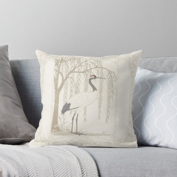 Item preview, Ink Crane Among Willow Branches Art Nouveau Print designed and sold by PictorialWhimsy.