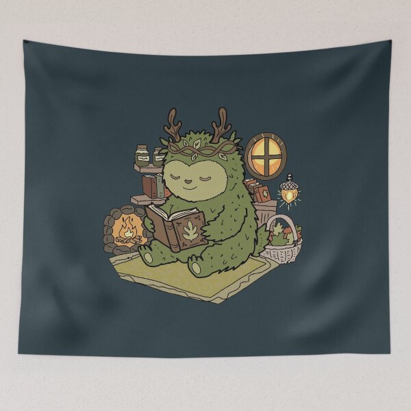 Item preview, Forest Creature Reading By Fireplace Woodland Art designed and sold by LeshanArt.