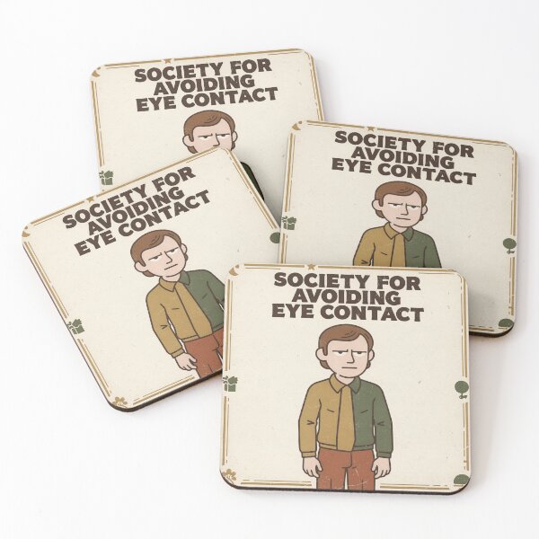 Item preview, Society for Avoiding Eye Contact Retro Poster designed and sold by PictorialWhimsy.