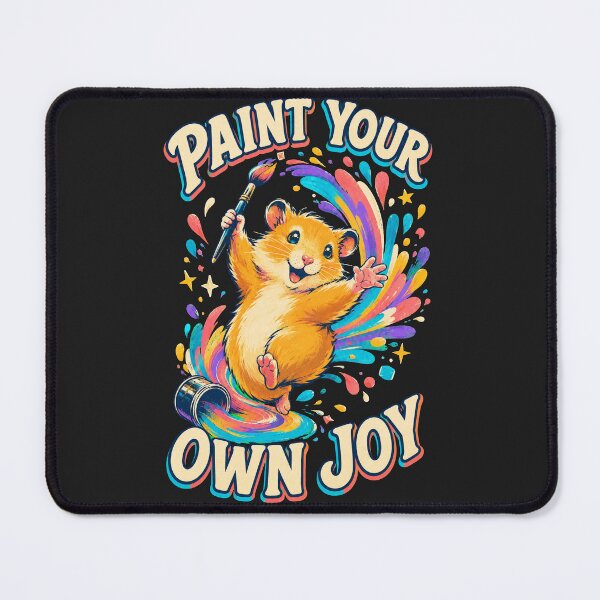 Item preview, Paint Your Own Joy – Cute Hamster Artist with Colorful Paint designed and sold by Minimal Aura.