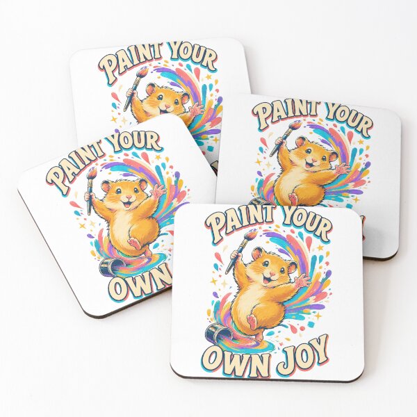 Item preview, Paint Your Own Joy – Cute Hamster Artist with Colorful Paint designed and sold by Minimal Aura.