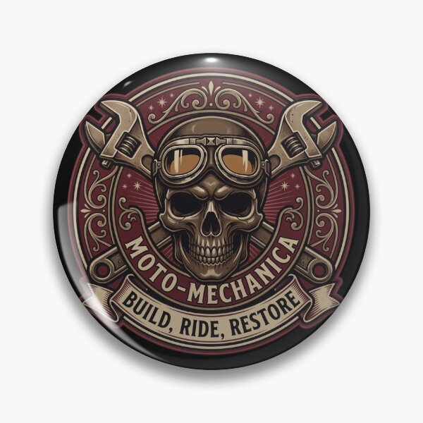 Item preview, Moto-Mechanica Build Ride Restore Vintage Skull Mechanic T-Shirt & Gift designed and sold by BassLineDesign.