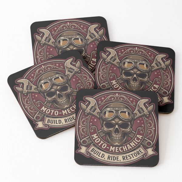 Item preview, Moto-Mechanica Build Ride Restore Vintage Skull Mechanic T-Shirt & Gift designed and sold by BassLineDesign.