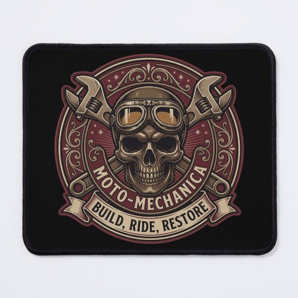 Item preview, Moto-Mechanica Build Ride Restore Vintage Skull Mechanic T-Shirt & Gift designed and sold by BassLineDesign.