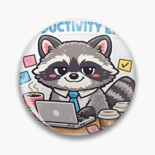 Item preview, I'm In My Productivity Era Funny Raccoon Sticker | Cute Work From Home Office Meme designed and sold by Doodlynx.