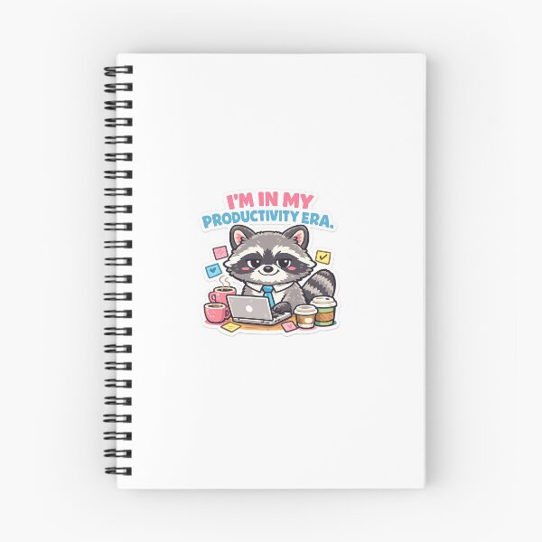 Item preview, I'm In My Productivity Era Funny Raccoon Sticker | Cute Work From Home Office Meme designed and sold by Doodlynx.