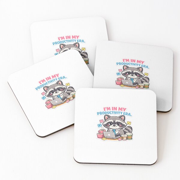 Item preview, I'm In My Productivity Era Funny Raccoon Sticker | Cute Work From Home Office Meme designed and sold by Doodlynx.