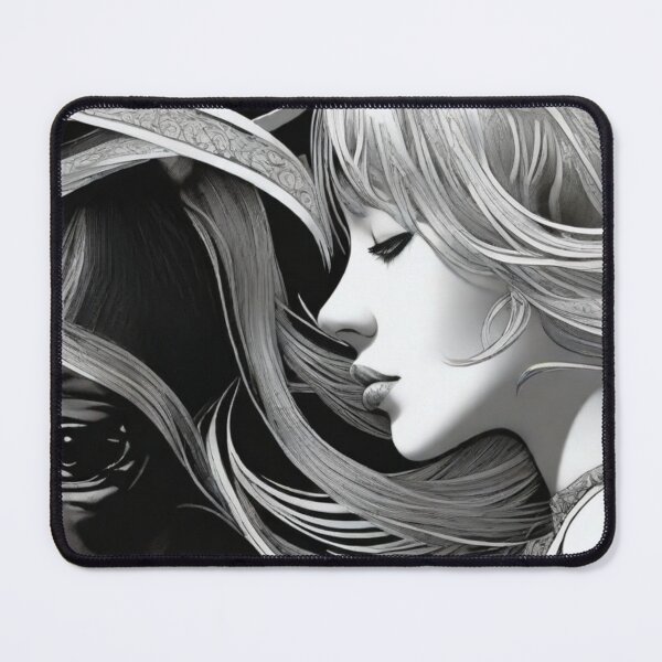 Item preview, Monochrome Flow: AI Acrylic Pour Horse & Woman designed and sold by Ethereal Pour Studio.